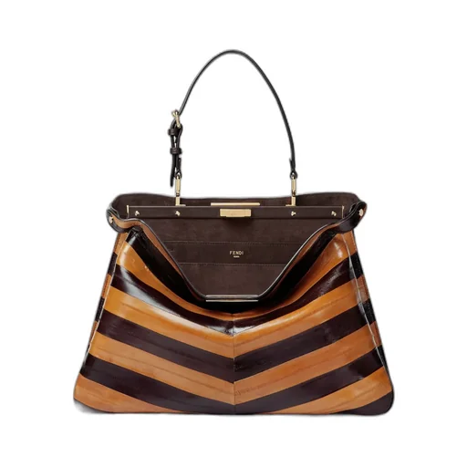 Peekaboo Soft Large Two-Tone Inlaid Hagfish Leather Bag