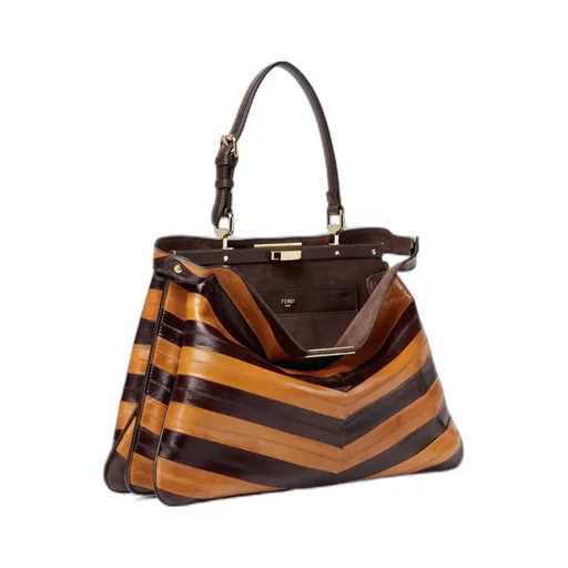 Peekaboo Soft Large Two-Tone Inlaid Hagfish Leather Bag