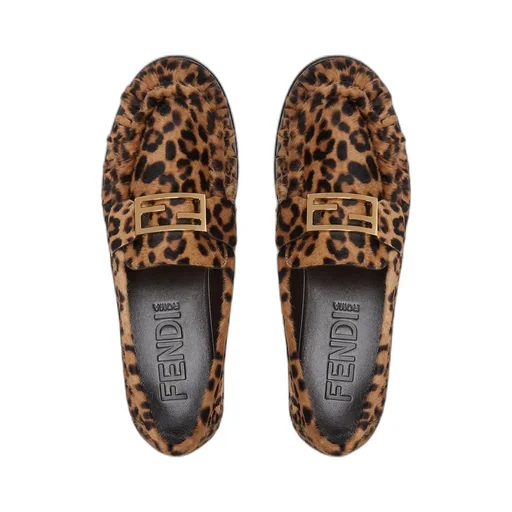 Baguette Leopard Printed Loafers
