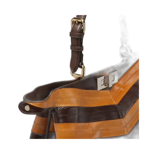Peekaboo Soft Large Two-Tone Inlaid Hagfish Leather Bag