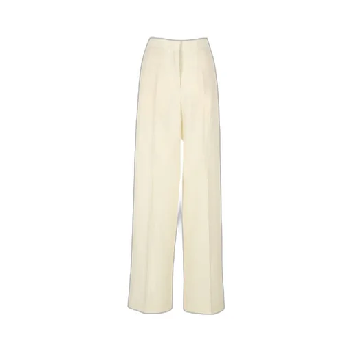 Straight-Leg Pleated Detail Trousers