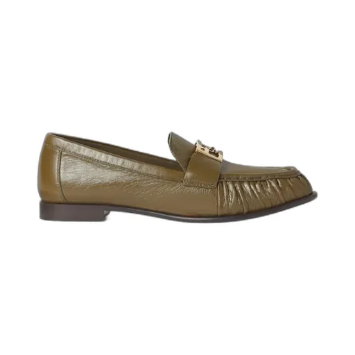 Baguette Ff Plaque Gathered Loafers