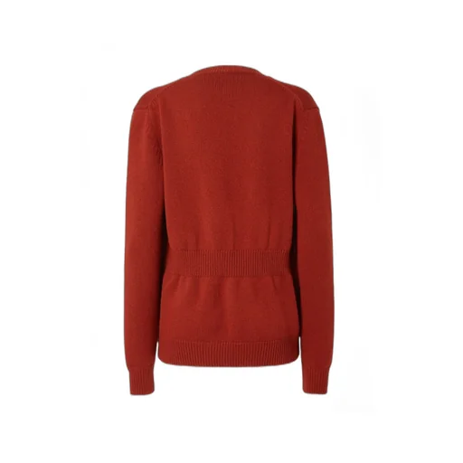 V-Neck Elastic Waistband Knitted Jumper