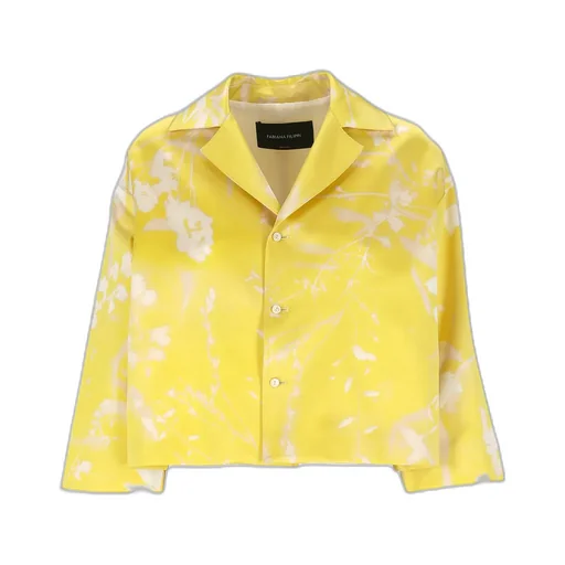 Graphic Printed Cropped Satin Jacket