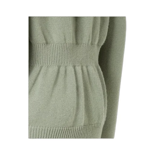 V-Neck Elastic Waistband Knitted Jumper