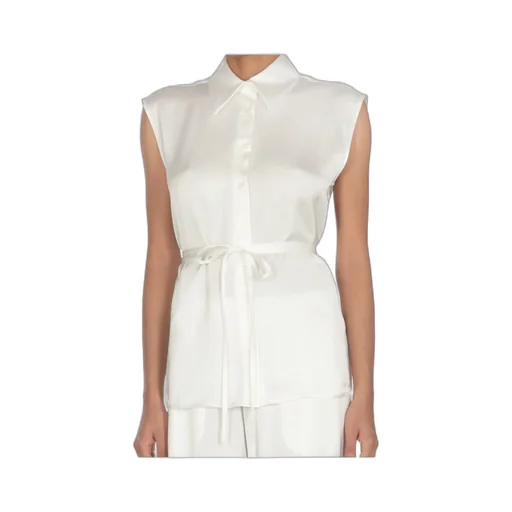 Tied Waist Sleeveless Shirt