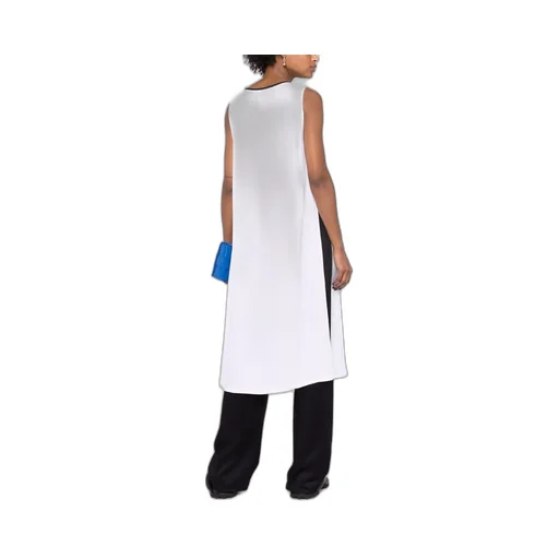 Bow-Detailed V-Neck Sleeveless Long Top