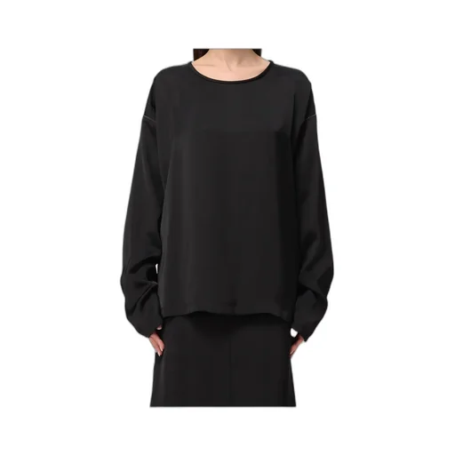 Crewneck Satin Blouse
