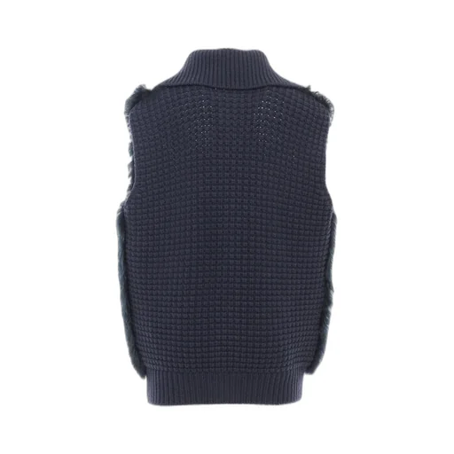 Shearling-Panelled Knitted Vest