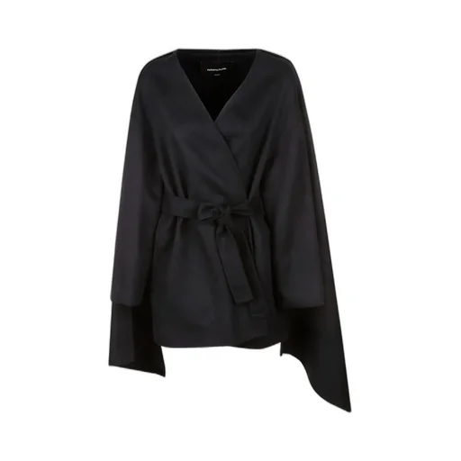 Belted V-Neck Cape