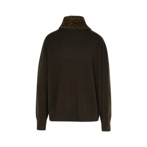 Sequinned High Neck Knitted Jumper