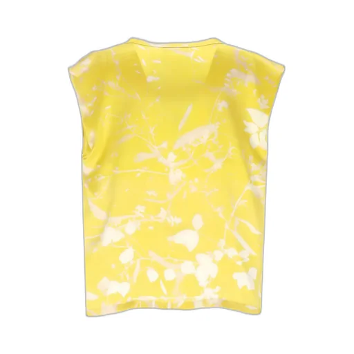 Graphic Printed Sleeveless Satin Top