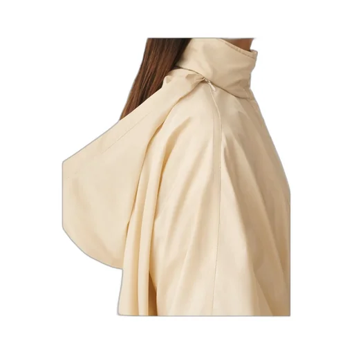 Tech Taffeta Drawstring Waist Long Cape