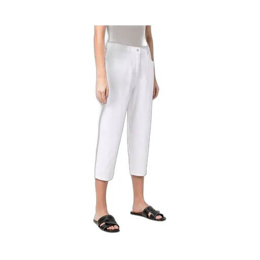 Straight-Leg Cropped Trousers