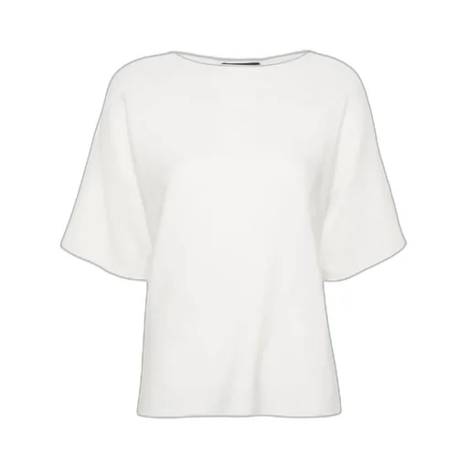 Beaded-Trim Wide-Neck Knitted Blouse