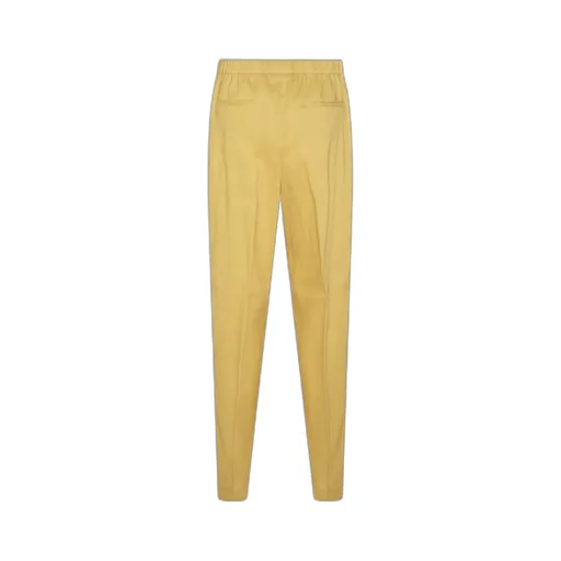 Elasticated-Waistband Tapered-Leg Trousers
