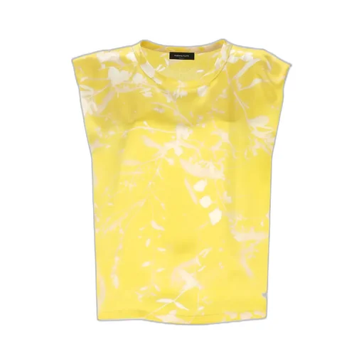 Graphic Printed Sleeveless Satin Top