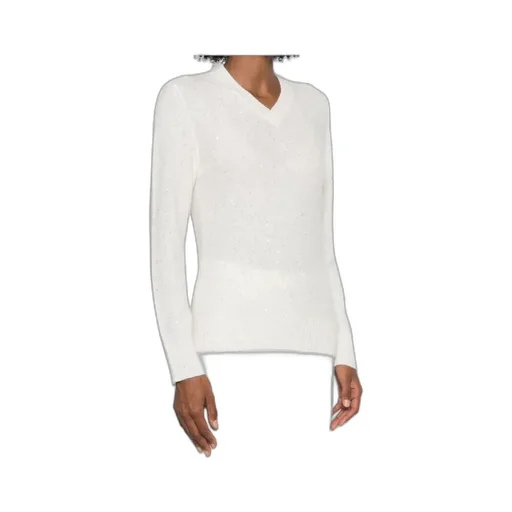 Sequin Embellished V-Neck Jumper