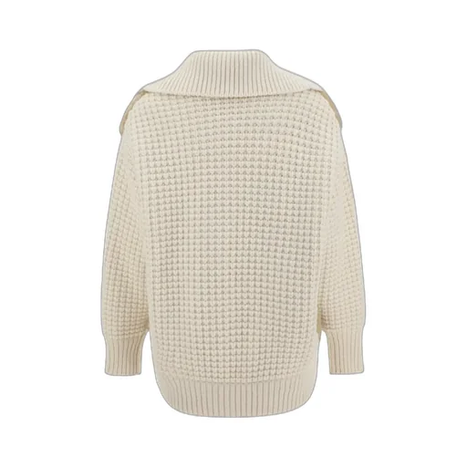 Button-Up Knitted-Panel Cardigan