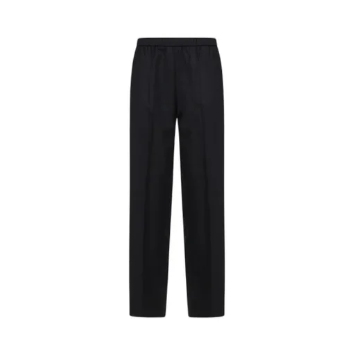 Elasticated Waistband Straight Leg Trousers