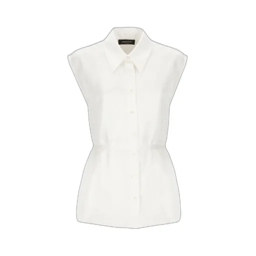 Tied Waist Sleeveless Shirt