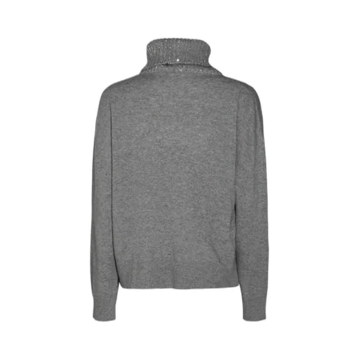 Sequined High Neck Knitted Jumper