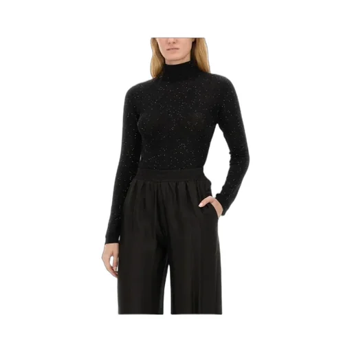 Sequinned Roll-Neck Knitted Jumper