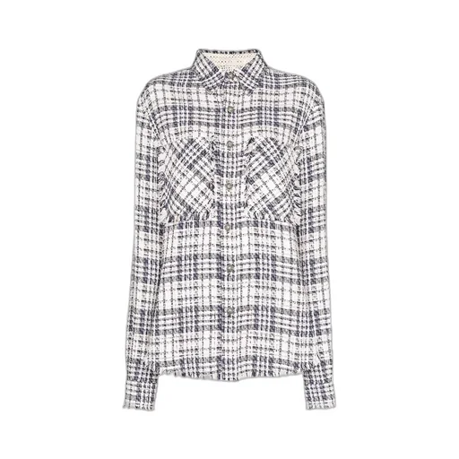 Shirt With Frayed Edges And Checked Outside