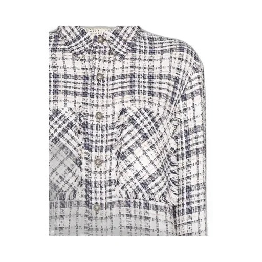 Shirt With Frayed Edges And Checked Outside