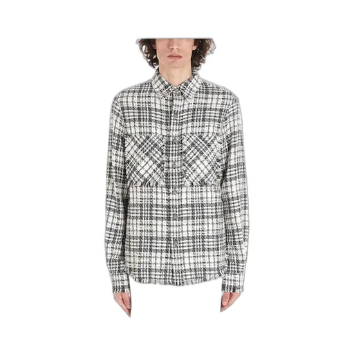 Shirt With Frayed Edges And Checked Outside