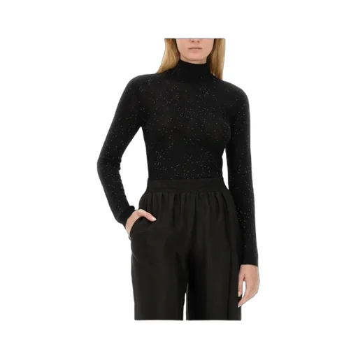 Sequinned Roll-Neck Knitted Jumper