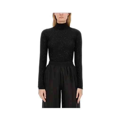 Sequinned Roll-Neck Knitted Jumper