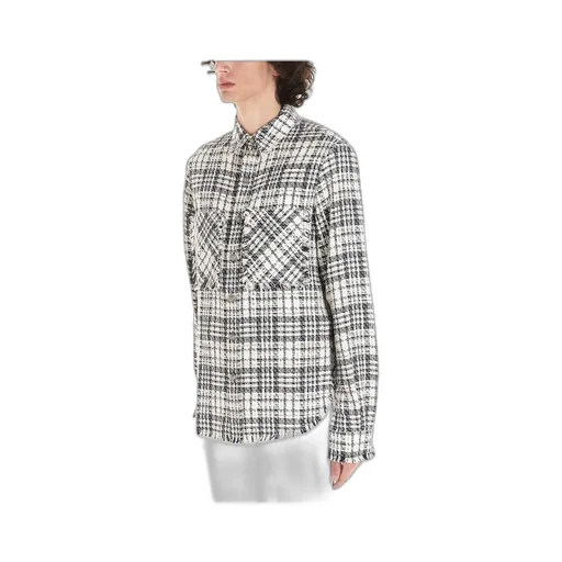 Shirt With Frayed Edges And Checked Outside