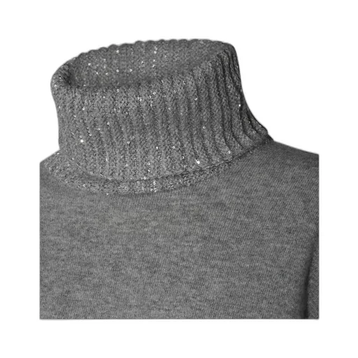 Sequined High Neck Knitted Jumper
