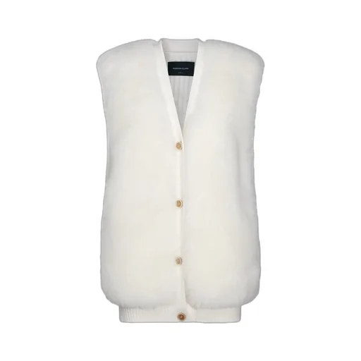 V-Neck Buttoned Sleeveless Jacket