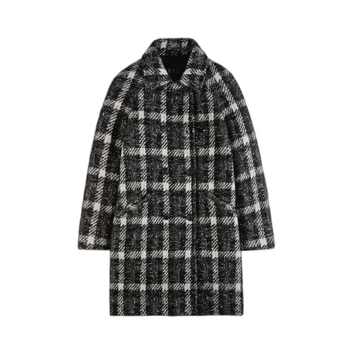 Plaid Double-Breasted Coat
