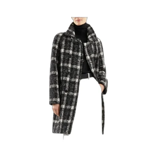 Plaid Double-Breasted Coat