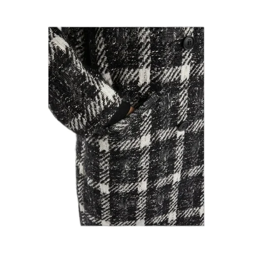 Plaid Double-Breasted Coat