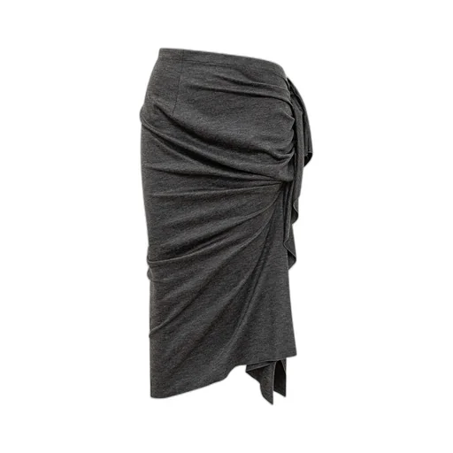 Asymmetric Draped Ruffled Skirt