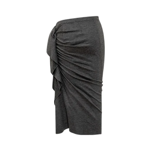 Asymmetric Draped Ruffled Skirt