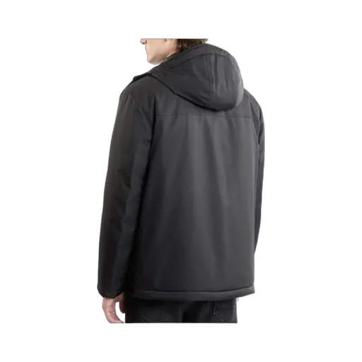 Nylon Hooded Caban Coat