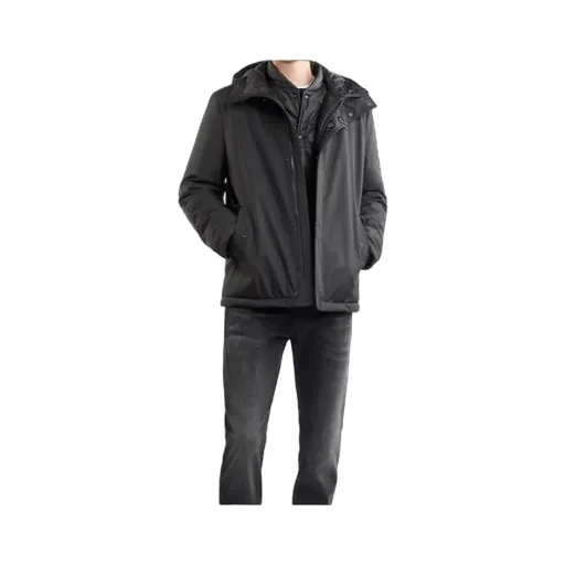Nylon Hooded Caban Coat