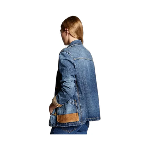 Hook-Closure Denim Jacket