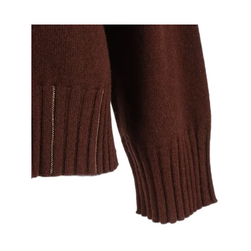 Ribbed-Hem Crew-Neck Sweater
