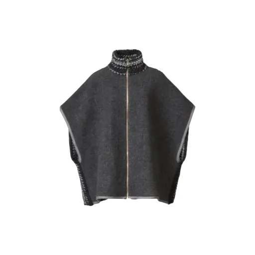 Knit-Trim Cape Coat