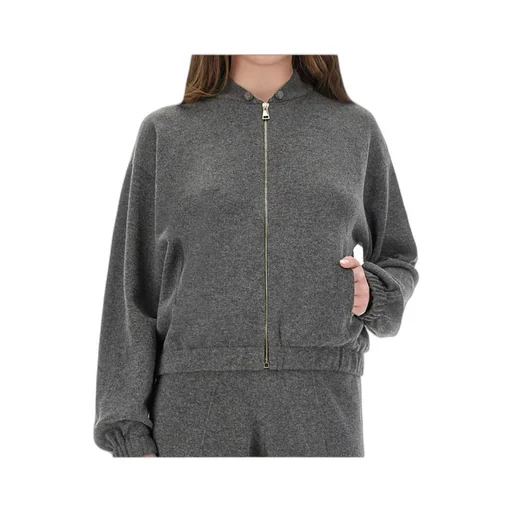 Ball Pin Embellished Zipped Cardigan
