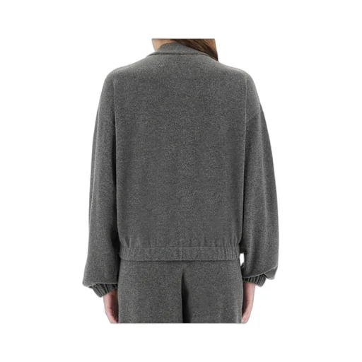 Ball Pin Embellished Zipped Cardigan