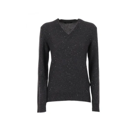 Embellished V-Neck Long Sleeved Jumper