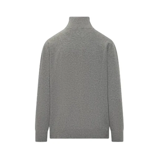 High-Neck Pin-Detail Sweater