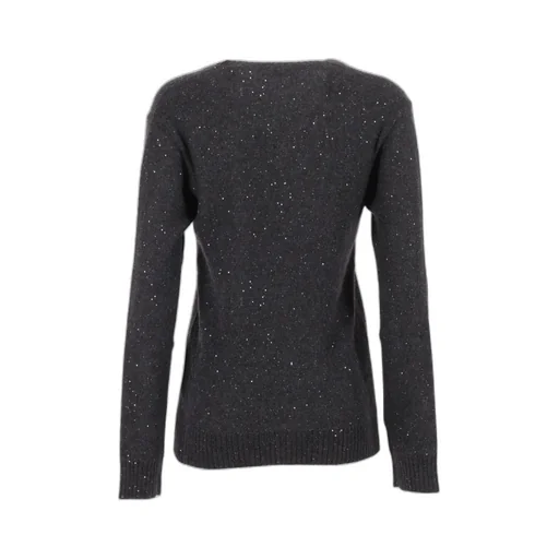 Embellished V-Neck Long Sleeved Jumper